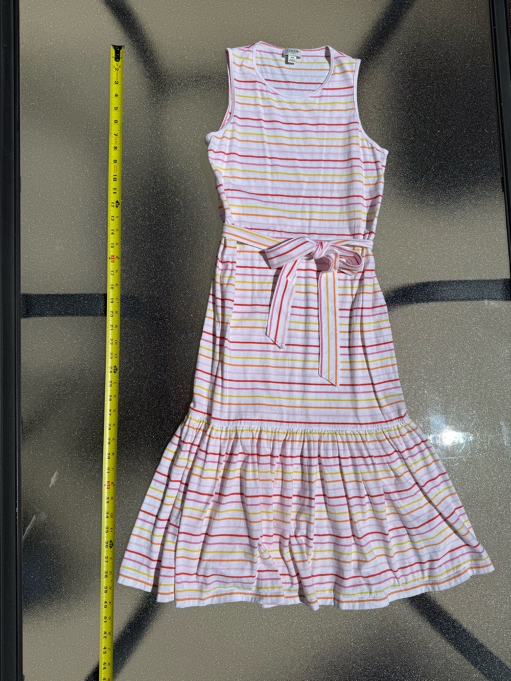 J. Crew Factory Striped Belted Dress - Pink Multi